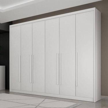 Imagem de Guarda Roupa Casal Ambiente Bragança 6 Portas 6 Gavetas Neve - Horizonte