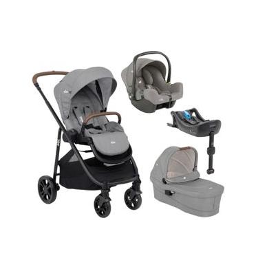 Imagem de Travel Sistem Versatrax E Trio Pebble Cinza com I-Base Isofix I-Snug - Joie
