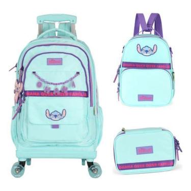 Imagem de Kit Mochila Rodinhas 360 Haste Dupla Porta Notebook Stitch