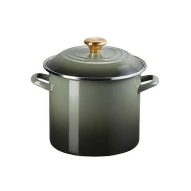Imagem de STOCKPOT LE CREUSET EM AÇO INOX ESMALTADO 22CM 7,6L PEGADOR DOURADO THYME 56000081732003 Verde Thyme