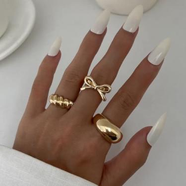 Imagem de Anéis de articulação para mulheres, conjunto de empilhamento boêmio, joias empilháveis ajustáveis com estilo de anel moderno, presentes de Natal presentes de amizade para mulheres dia dos namorados