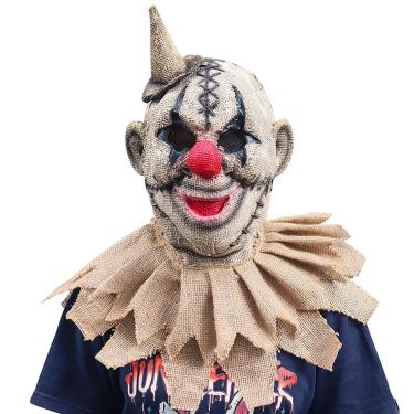 Imagem de Máscara de cosplay Máscara de palhaço de linho de terror de Halloween