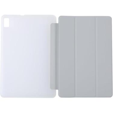 Imagem de Yuxyiony Capa para Blackview Tab 10 Capa protetora dobrável de silicone macio fosco capa protetora para tablets flip (prateado)