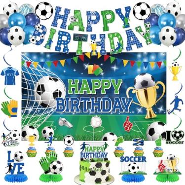 Imagem de Roetyce Decorações de faixa de aniversário de futebol