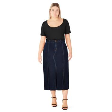 Imagem de City Chic Saia feminina plus size - Alia, Lavagem escura, 54