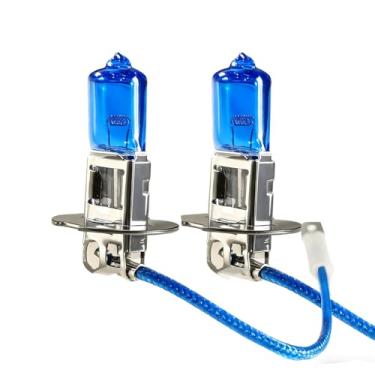 Imagem de Lyslykke 2 peças de lâmpadas de halogêneo H3 PK22S 24V 100W lâmpadas dianteiras de neblina DRL farol alto/baixo luzes automotivas universais para a maioria dos carros, caminhões, SUVs, branco