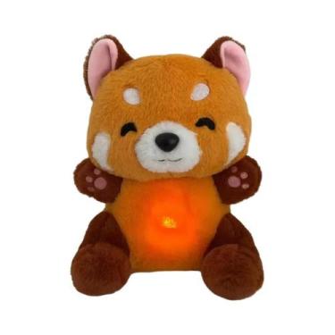 Imagem de Brinquedo De Pelúcia Panda Vermelho Com Música Luzes Respiração Rítmic