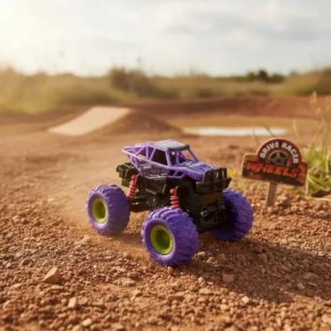 Imagem de Carro Coleção Crazy Truck Fricção Monster Azul, Roxo, Laranja, Verde (ROXO)