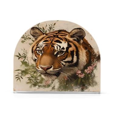 Imagem de JUZIHAI Suporte de guardanapo de animal vintage para mesa dispensador de guardanapo de acrílico para mesa suporte de lenços independente para cozinha sala de jantar bar festa decoração de casa