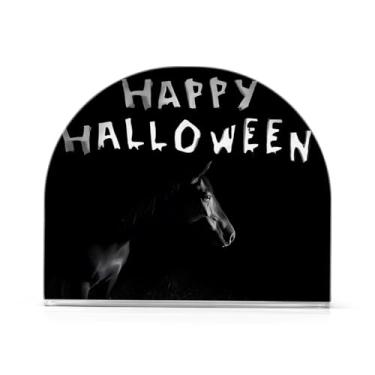 Imagem de Qilmy Porta-guardanapos de acrílico Halloween Hors, suporte de guardanapo de coquetel de plástico transparente para mesas de restaurante de cozinha, 2 peças