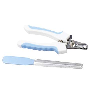 Imagem de Tesouras para Unhas de Pets com Lixa Ferramenta Higiene Profissional Cães e Gatos Pequenos Médios Grandes Animais Ergonômicas Aço Inoxidável