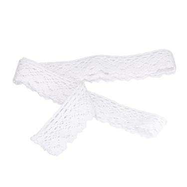 Imagem de Ainoli fita de renda diy rede de algodão 2.5cm de largura 20 jardas guarnição de renda requintada para cortina roupas toalha de mesa decoração de presente (Branca)