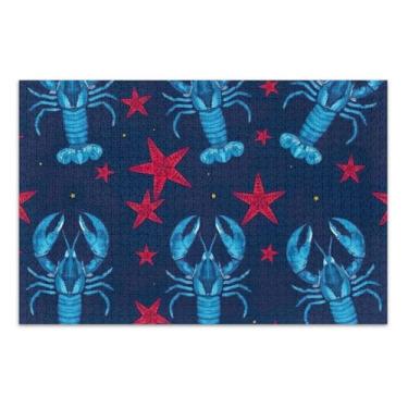 Imagem de Quebra-cabeça de estrela de lagosta náutica azul para adultos, 1000 peças, natureza, elefantes brancos, presentes, quebra-cabeça colorido, pintura de decoração, 75 x 40 cm