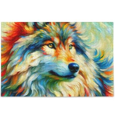 Imagem de Quebra-cabeças coloridos personalizados de cachorro fofo, 1000 peças, presentes de elefantes brancos para adultos, presentes exclusivos, decoração de arte animal, 75 x 50 cm