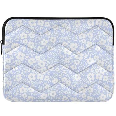 Imagem de Capa protetora para notebook azul médio floral vintage personalizada para MacBook Pro 13 polegadas universal 13-14 polegadas capa protetora para computador