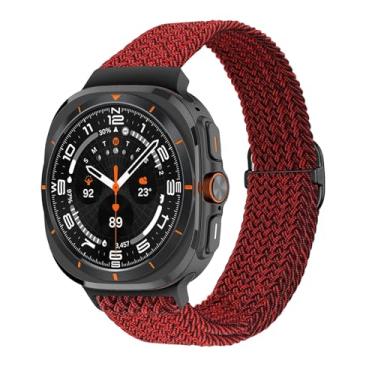 Imagem de EPANO Pulseira trançada de nylon para Samsung Galaxy Watch 7 Ultra, pulseira de nylon elástico de 47 mm Correa, Watch 7 Ultra, Ágata