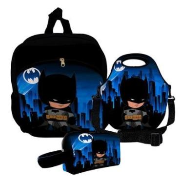 Imagem de Kit Escolar Mochila de Costas + Lancheira + Necessaire Plus – ISOPRENE – Menino Noturno-Unissex