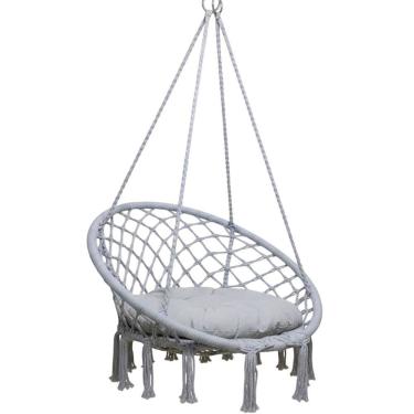 Imagem de Rede Cadeira Balanço Suspenso Algodao Teto Confortavel Relaxante Varanda Quintal Jardim Terraço Sacada