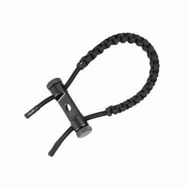 Imagem de Naroote Corda de Pulso Composta de Tiro Com Ajustável Alça Trançada Durável para Melhor Controle para a Maioria Dos Arcos - Adequado para Tiro Ao Alvo de Caça Com (Preto)