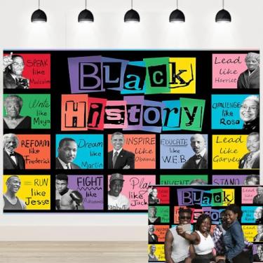 Imagem de Banner de fundo do mês da história negra, escola, sala de aula, quadro de avisos do mês da história negra, banner afro-americano, cenário de pessoas famosas para sessão de fotos, bandeiras coloridas