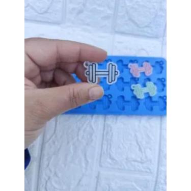 Imagem de Molde de silicone para Resina - Halteres Peso Academia 12 Cavidades Co