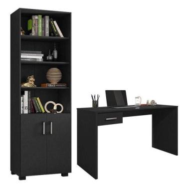 Imagem de Mesa Para Computador Gávea Com Gaveta E Livreiro Office Com Portas Peq