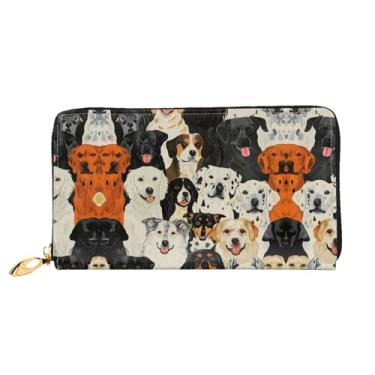 Imagem de XLLingL Carteiras de cartão de crédito impressas, bolsas longas de couro femininas, carteiras com zíper, carteira de viagem simples