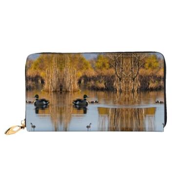 Imagem de XLLingL Carteiras de cartão de crédito impressas, bolsas longas de couro femininas, carteiras com zíper, carteira de viagem simples