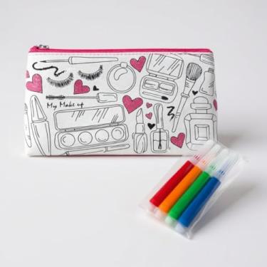 Imagem de Estojo escolar infantil make de personalizar com 4 canetinhas