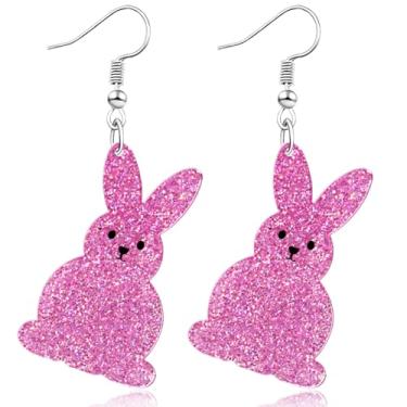 Imagem de yfstyle Brincos de ovo de coelhinho da páscoa de acrílico para mulheres, brincos de primavera, presentes de joias, Metal, Sem pedra preciosa