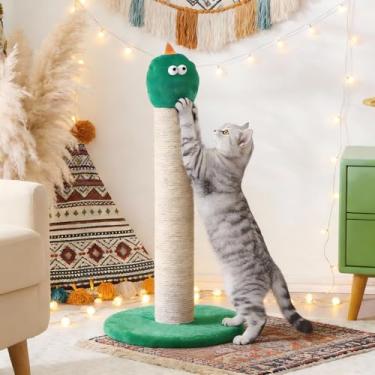 Imagem de Fansafurn Poste arranhador para gatos, torre de árvore para arranhadores de gatos de 55 cm com base estável extra larga de 34 cm, poste para arranhar com sisal natural e tecido de pelúcia curto para