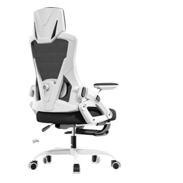 Imagem de Cadeira Ergonômica Para Escritório Jogadores Com Suporte Lombar Ajustável Reclinável Computador (A819+White + Footrest)