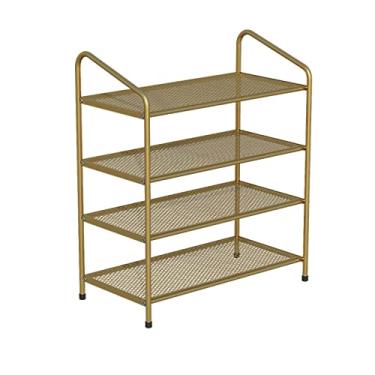 Imagem de Sapateira de armazenamento de sapatos de 4 níveis Rack de armazenamento de metal para sala de estar entrada corredor e sapatos de vestiário 12 ~ 15 pares organizador de sapatos multicamadas (cor: 1