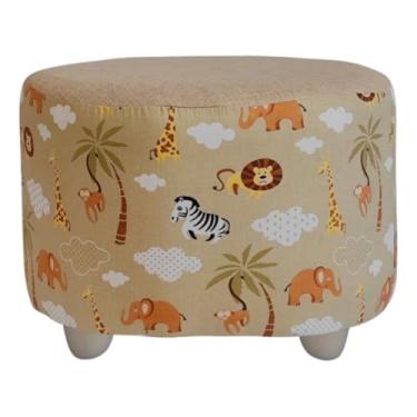 Imagem de Puff Infantil Estampado Com Tema Safari - Marrom