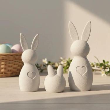 Imagem de Decoração Enfeites Páscoa Coelhos Vela Led - Loja 3DW, Rosa-Bebê