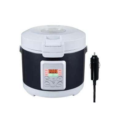 Imagem de AMIEROUS Mini Panela Elétrica De Arroz 12V/24V, Viagem Portátil 3L Para Carro/Caminhão, Pequena Com Bandeja Vapor, Função Aquecimento E (Preta)