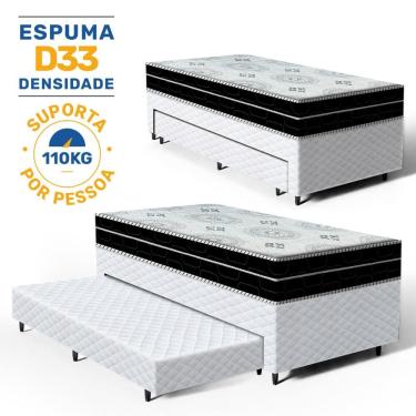 Imagem de Cama Box com Colchao D Angelis de Espuma D45 Pillow In OrtoConfort + Auxiliar de Espuma Unique Solteiro 88cm