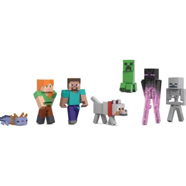 Imagem de Conjunto de bonecos de ação Minecraft World Builder Pack 7 personagens