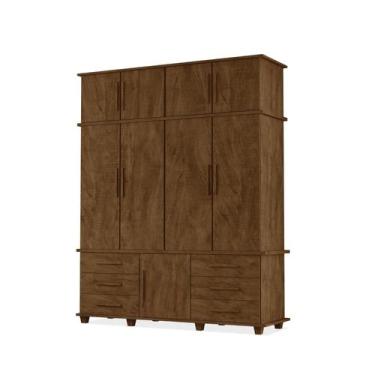 Imagem de Guarda Roupas Londres 100% Mdf c/ 9 Portas 6 Gavetas Pés Madeira - Lua