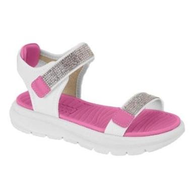 Imagem de Papete Sandália Molekinha Branca Strass Macio Leve Tira Ajustável Flatform Brilho Feminino-Feminino