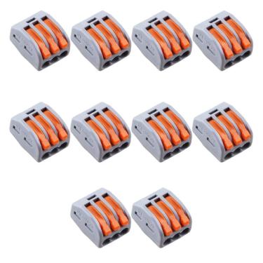 Imagem de Kit Conector Tipo Borne De Emenda 3 Entradas 10 Peças