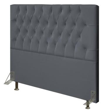Imagem de Cabeceira Casal 140Cm Diamante D10 Suede Cinza