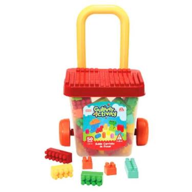 Imagem de Balde Carrinho de Puxar com Blocos Gulliver 5032