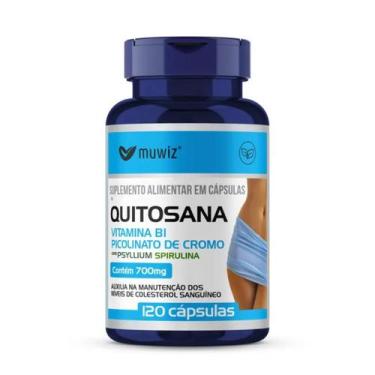 Imagem de Encapsulado Quitosana Spirulina Psyllium Muwiz 600mg 120 cápsulas Supl