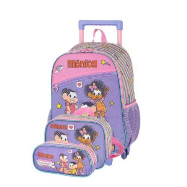 Imagem de Kit Mochila Rodinha + Lancheira + Estojo Turma Da Mônica