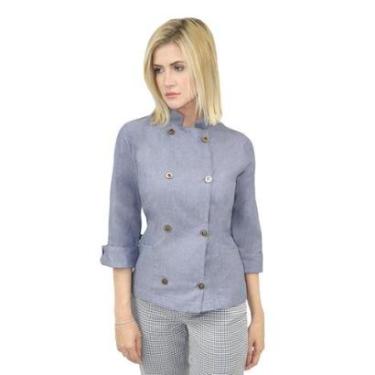 Imagem de Camisa Feminina Jeans Manga 3/4 - Camisa Chefe-Feminino