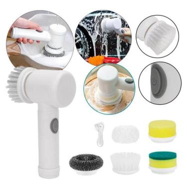 Imagem de Escova de Limpeza Elétrica Giratória 6 em 1 Automática Recarregável - 