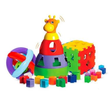 Imagem de Kit De Brinquedos Educativos Bebês Menino E Menina 1 Ano - BDM Brinque