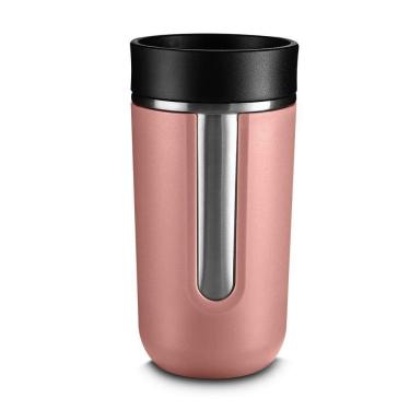 Imagem de Copo Térmico Com Tampa Aço Inox Parede Dupla 400ml Rosa