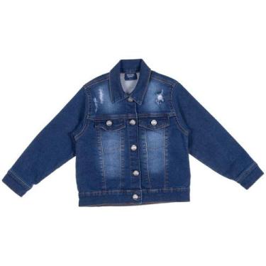 Imagem de Jaqueta Jeans Unissex Mania Kids Lavagem Escura, 18
